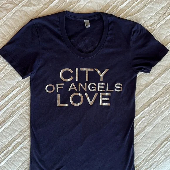 JOHN MAYER 2008 Los Angeles T-Shirt Official Tee Navy Blue “City Love” Silver M - Picture 3 of 7